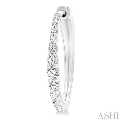Graduated Riviera Diamond Hoop Earrings