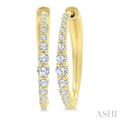 Graduated Riviera Diamond Hoop Earrings