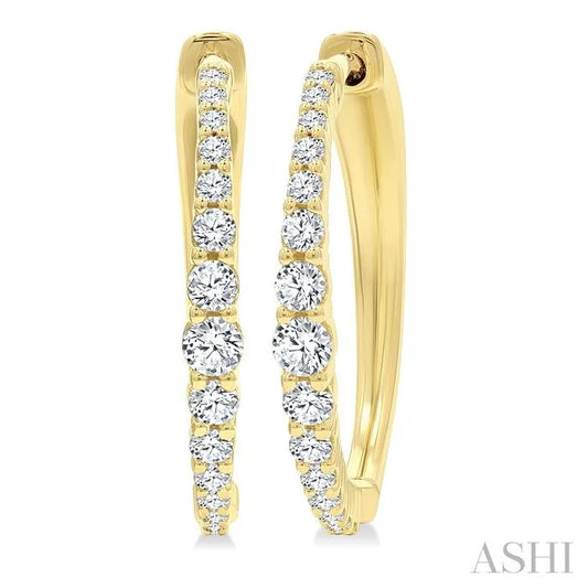 Graduated Riviera Diamond Hoop Earrings