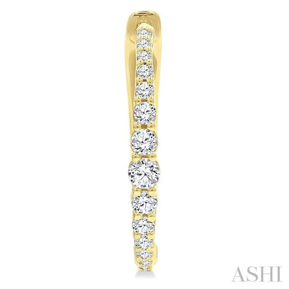 Graduated Riviera Diamond Hoop Earrings