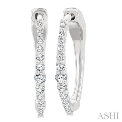 Graduated Riviera Diamond Hoop Earrings