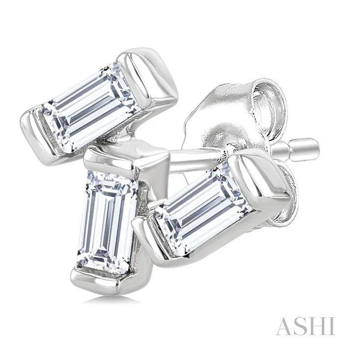 Scatter Baguette Petite Diamond Fashion Earrings