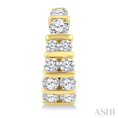 Channel Set Diamond Hoop Earrings