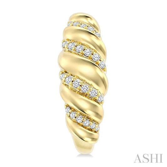 Bold Diamond Fashion Half Hoop Earrings