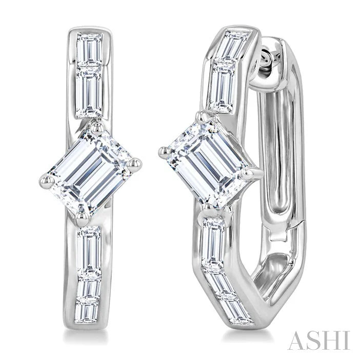 Geometric Diamond Fashion Hoop Earrings