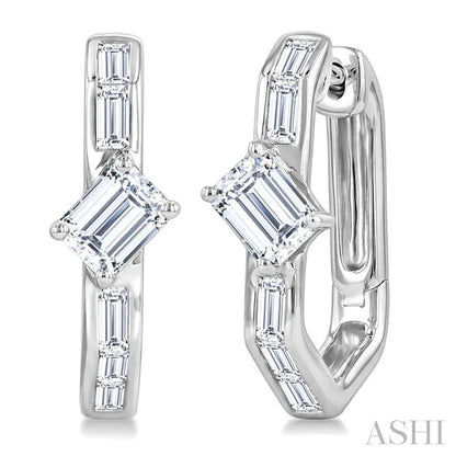 Geometric Diamond Fashion Hoop Earrings