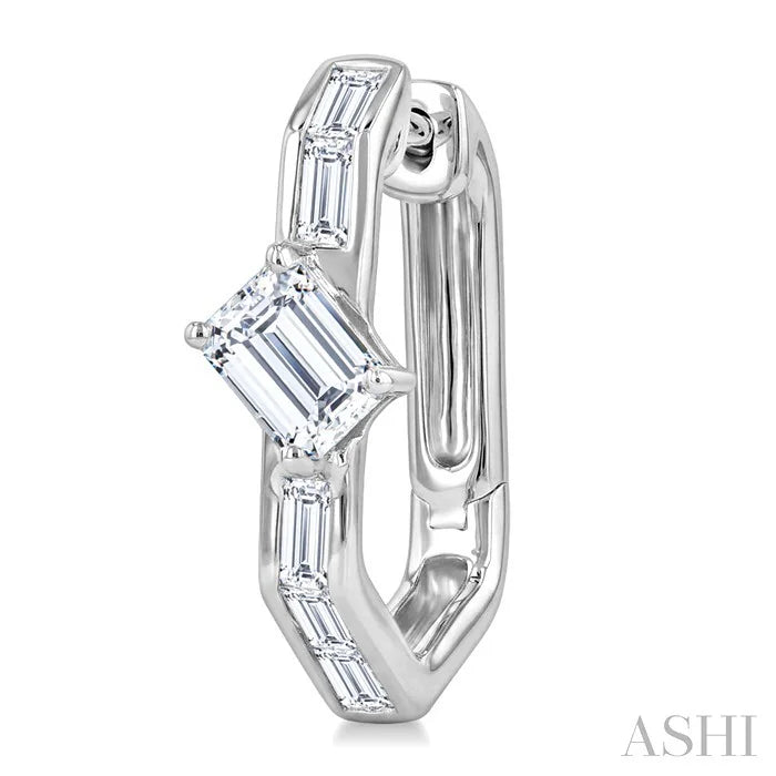 Geometric Diamond Fashion Hoop Earrings