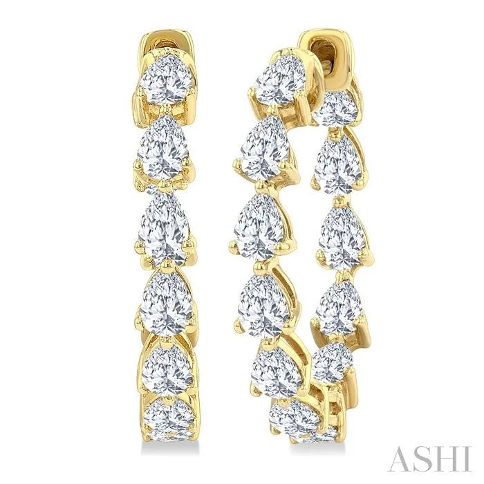 Inside-Out Pear Shape Diamond Hoop Earrings