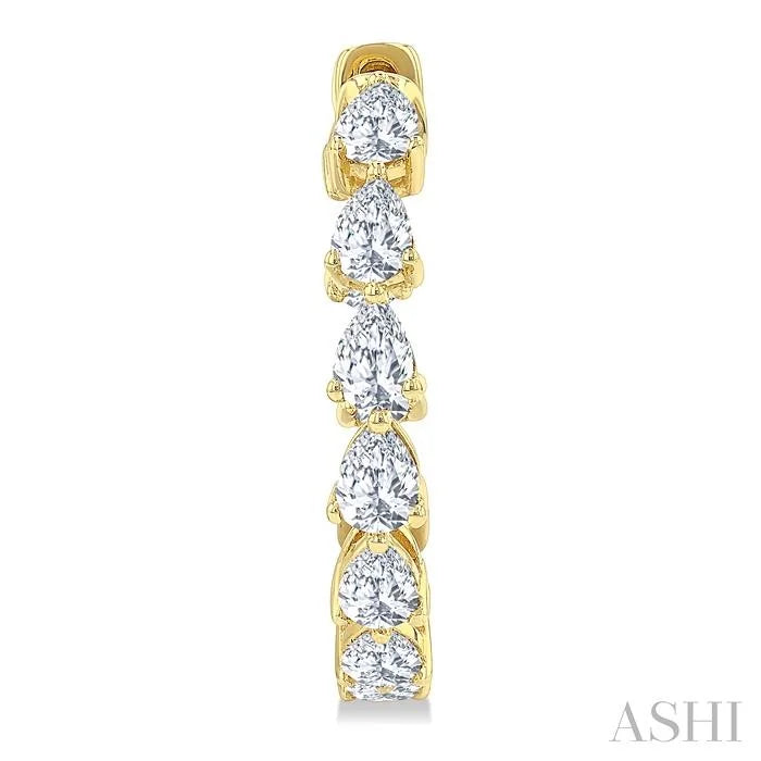 Inside-Out Pear Shape Diamond Hoop Earrings
