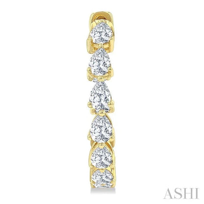 Inside-Out Pear Shape Diamond Hoop Earrings