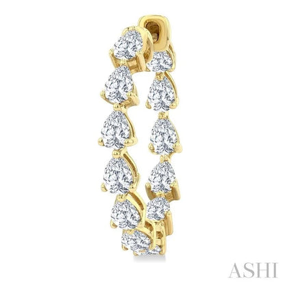 Inside-Out Pear Shape Diamond Hoop Earrings
