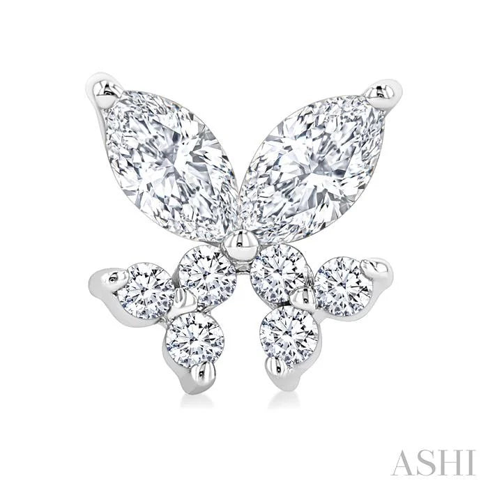 Twin Fish Diamond Stud Earrings