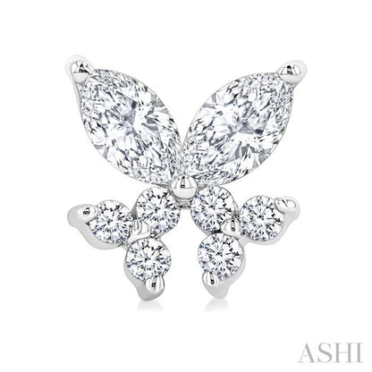 Twin Fish Diamond Stud Earrings