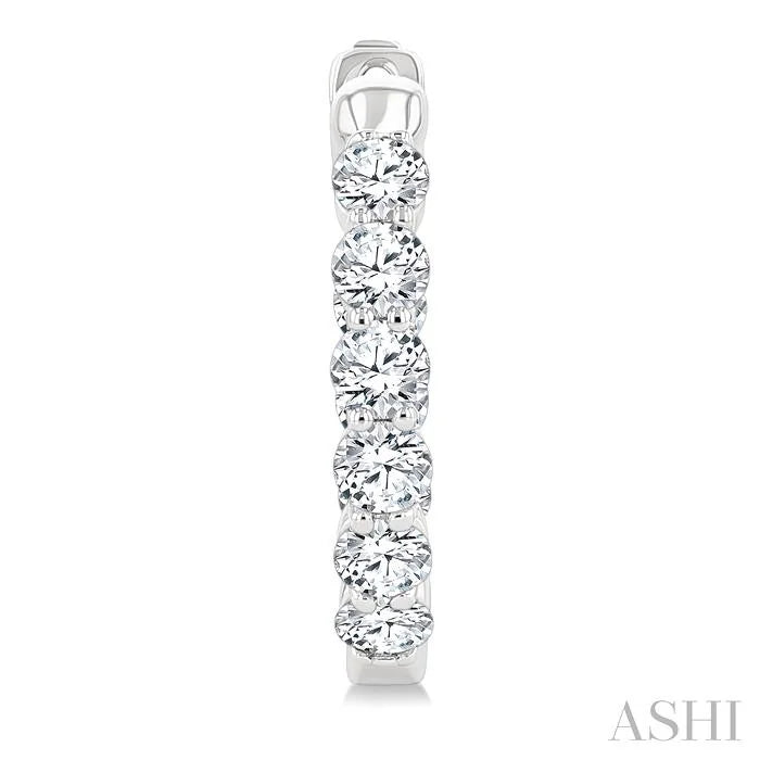 Round Shape Inside-Out Diamond Fashion Hoop Earrings