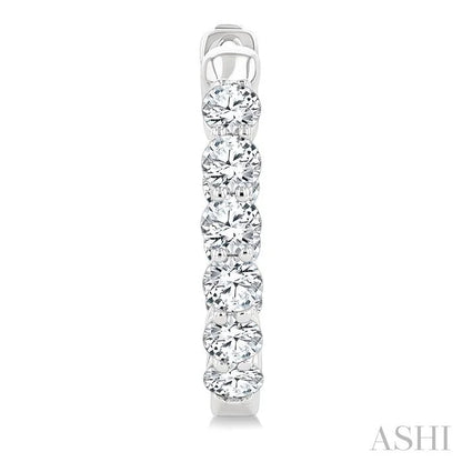 Round Shape Inside-Out Diamond Fashion Hoop Earrings