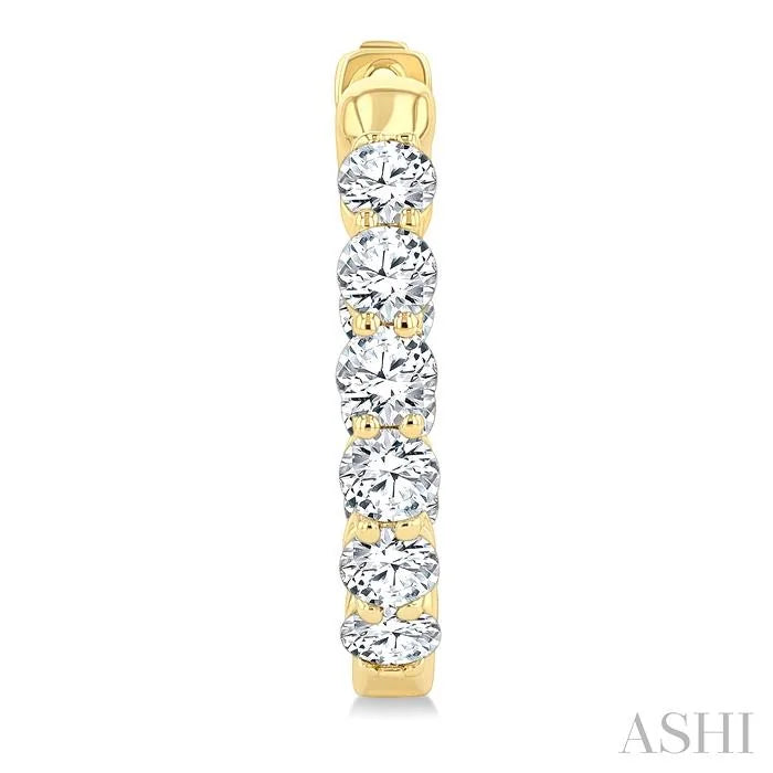 Round Shape Inside-Out Diamond Fashion Hoop Earrings