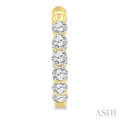 Round Shape Inside-Out Diamond Fashion Hoop Earrings