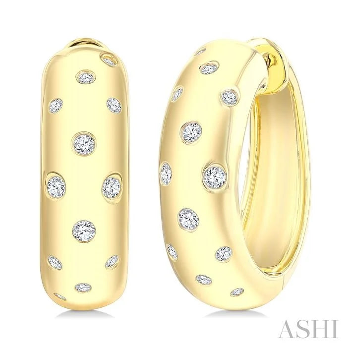 Mosaic Diamond Fashion Hoop Earrings