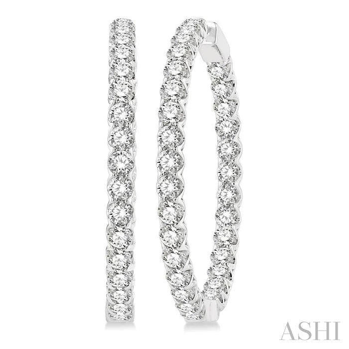 Inside-Out Diamond Round Hoop Earrings