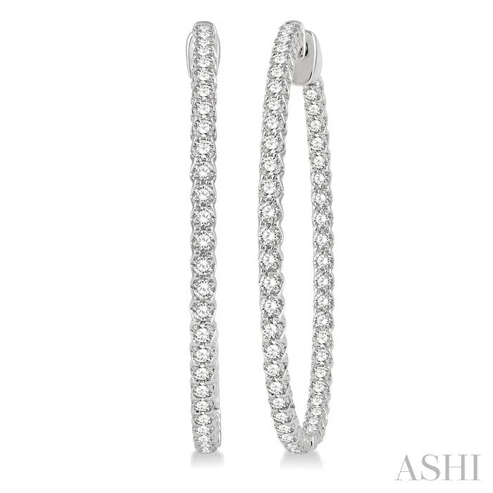 Inside-Out Diamond Round Hoop Earrings