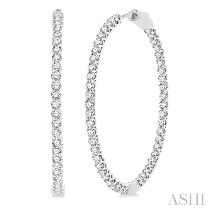 Inside-Out Diamond Round Hoop Earrings