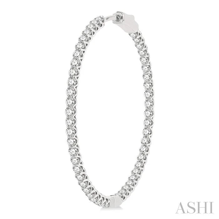 Inside-Out Diamond Round Hoop Earrings