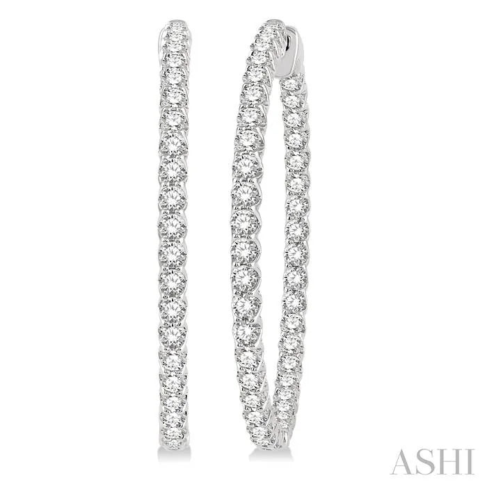 Inside-Out Diamond Round Hoop Earrings