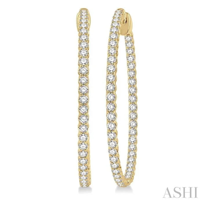 Inside-Out Diamond Round Hoop Earrings