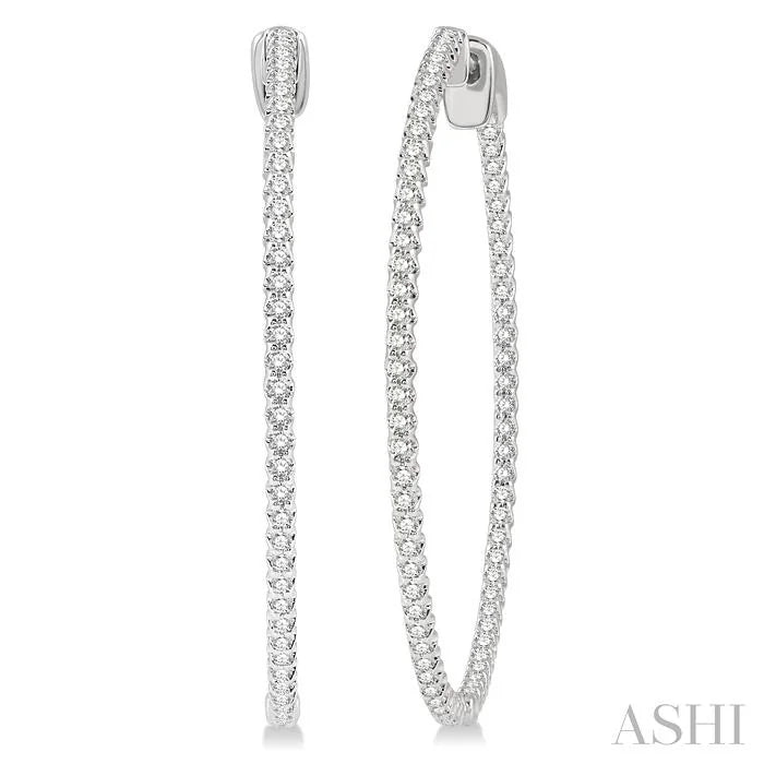 Inside-Out Diamond Round Hoop Earrings