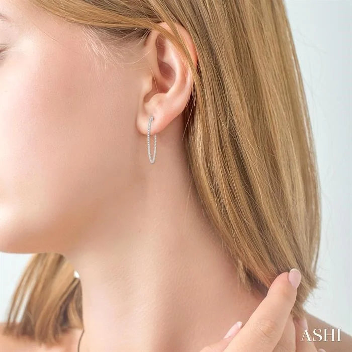 Inside-Out Diamond Round Hoop Earrings