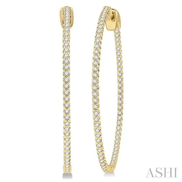 Inside-Out Diamond Round Hoop Earrings