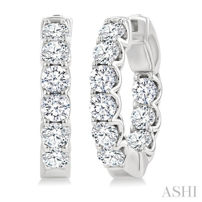 Inside-Out Diamond Round Hoop Earrings