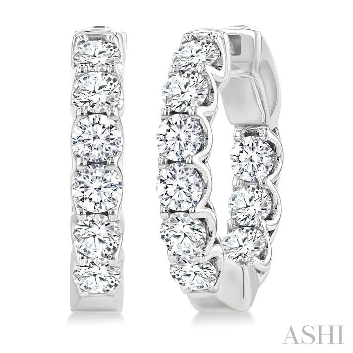 Inside-Out Diamond Round Hoop Earrings