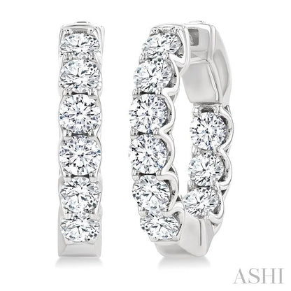 Inside-Out Diamond Round Hoop Earrings