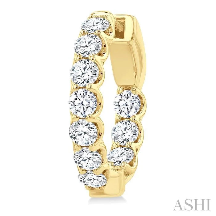 Inside-Out Diamond Round Hoop Earrings