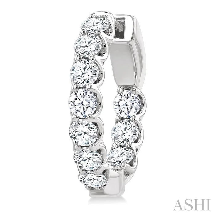 Inside-Out Diamond Round Hoop Earrings