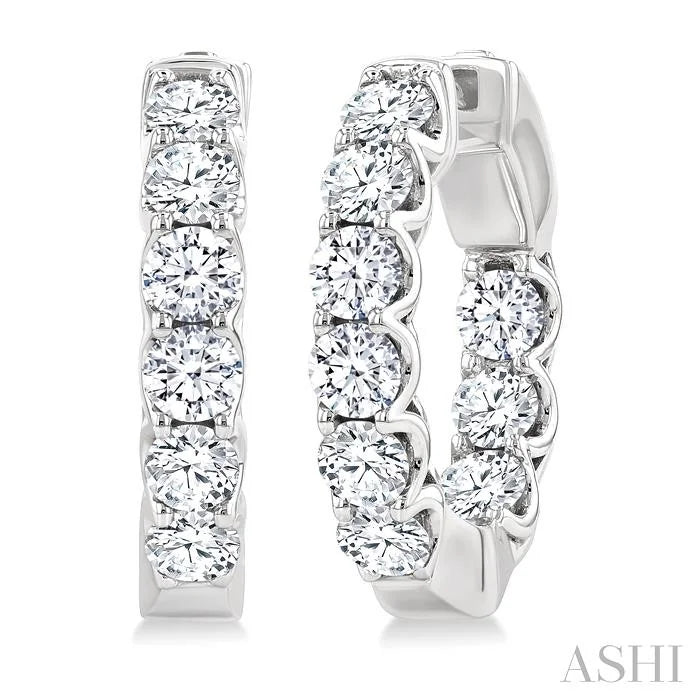 Inside-Out Diamond Round Hoop Earrings