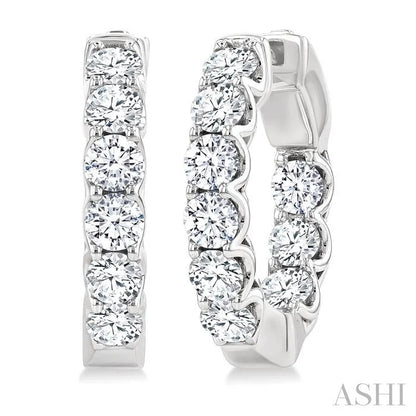 Inside-Out Diamond Round Hoop Earrings