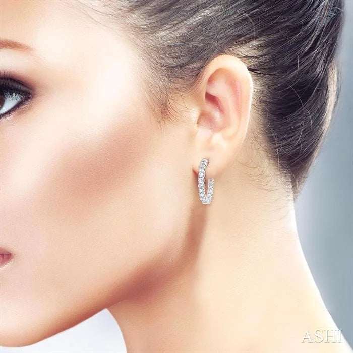 Inside-Out Diamond Round Hoop Earrings
