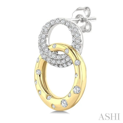Circle Interlock Diamond Fashion Earrings
