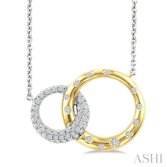 Circle Interlock Mosaic Diamond Fashion Pendant