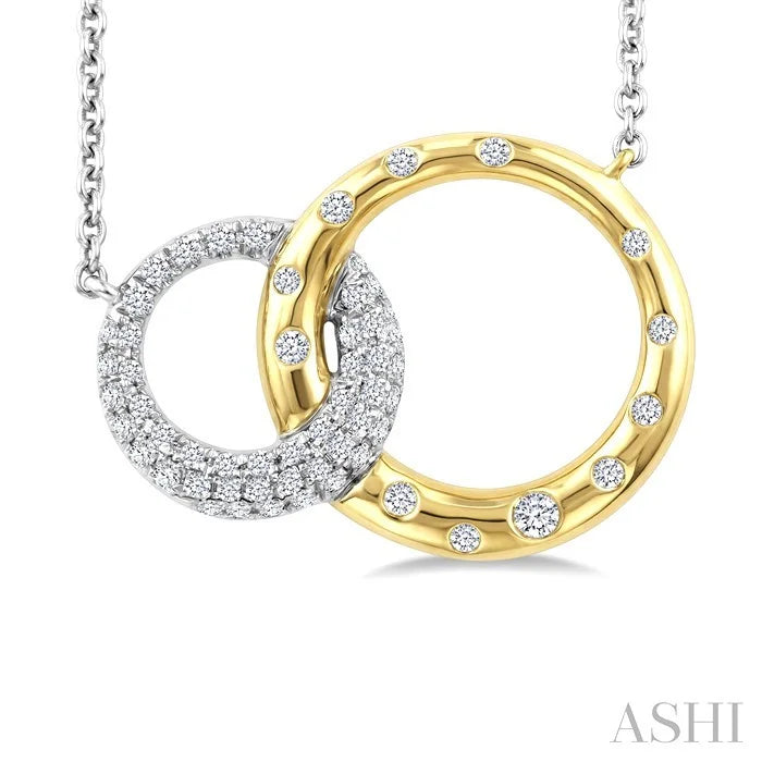 Circle Interlock Mosaic Diamond Fashion Pendant