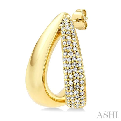 Aeris Gold Diamond Fashion Half Hoop Earrings