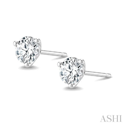 Round Shape Martini Diamond Stud Earrings
