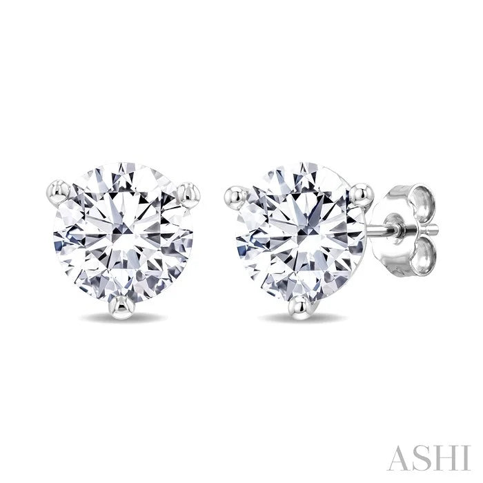 Round Shape Martini Diamond Stud Earrings