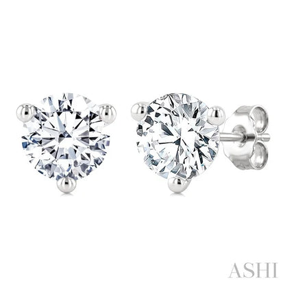 Round Shape Martini Diamond Stud Earrings