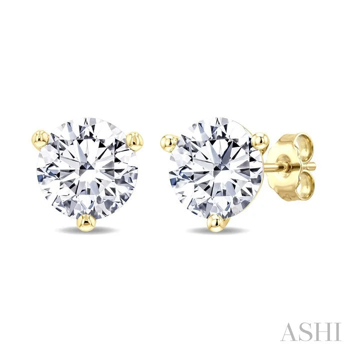 Round Shape Martini Diamond Stud Earrings