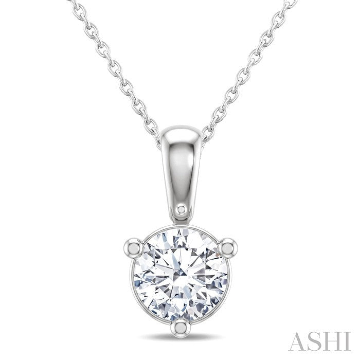Round Shape Martini Diamond Solitaire Pendant