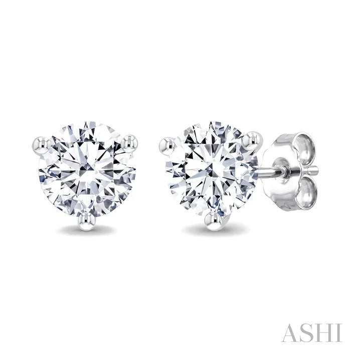 Round Shape Martini Diamond Stud Earrings