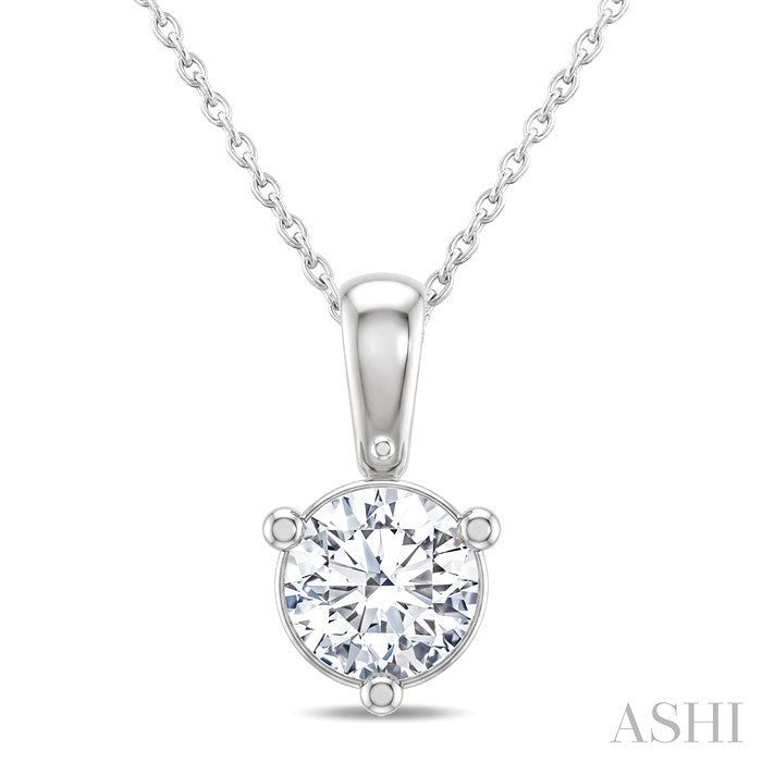 Round Shape Martini Diamond Solitaire Pendant